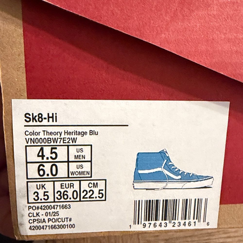 Vans Sk8-Hi Blue and White Sneakers. High tops. New - Picture 10 of 11